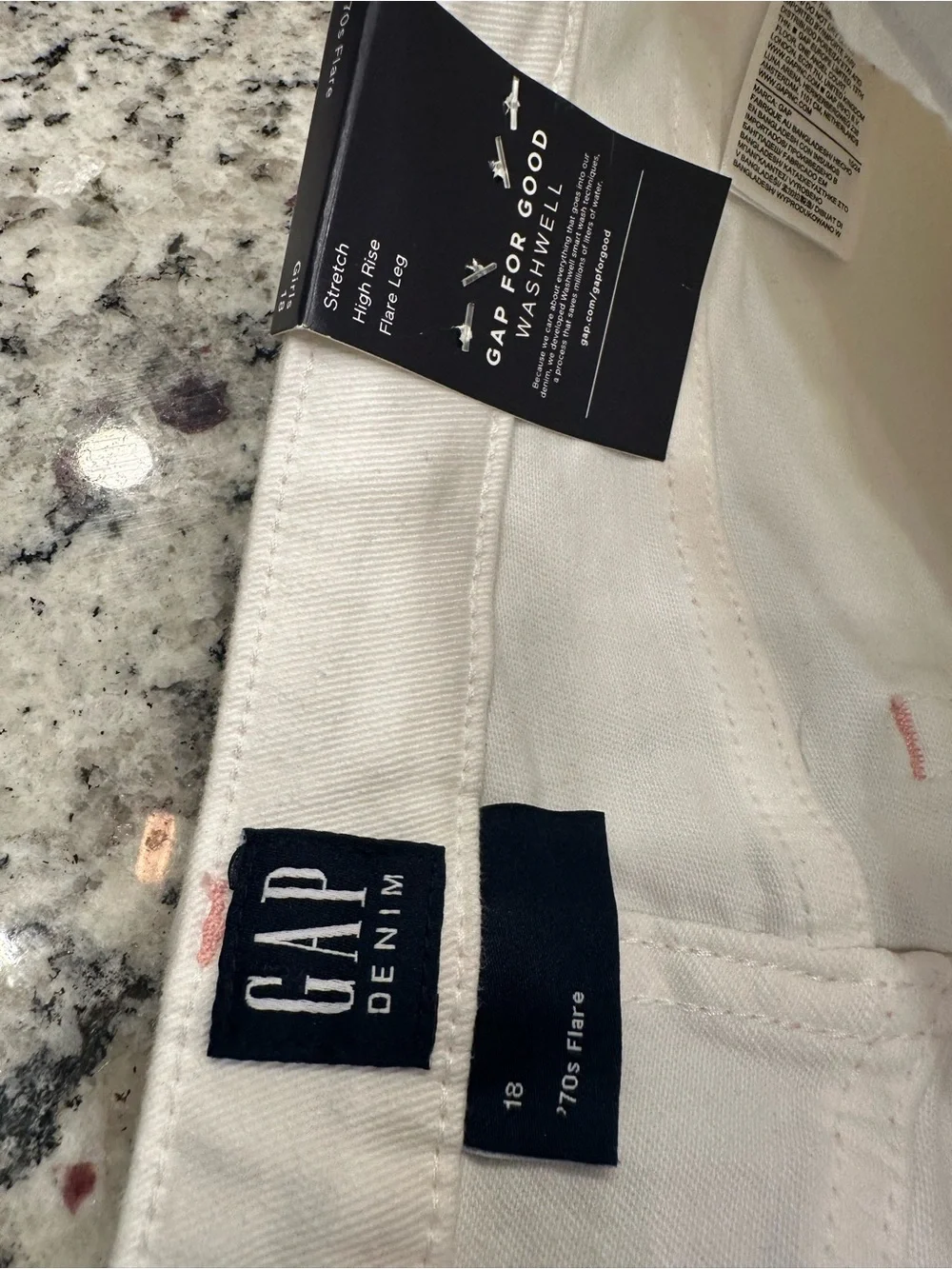 NWT Gap Kids White '70s Flare Jeans - Size 18